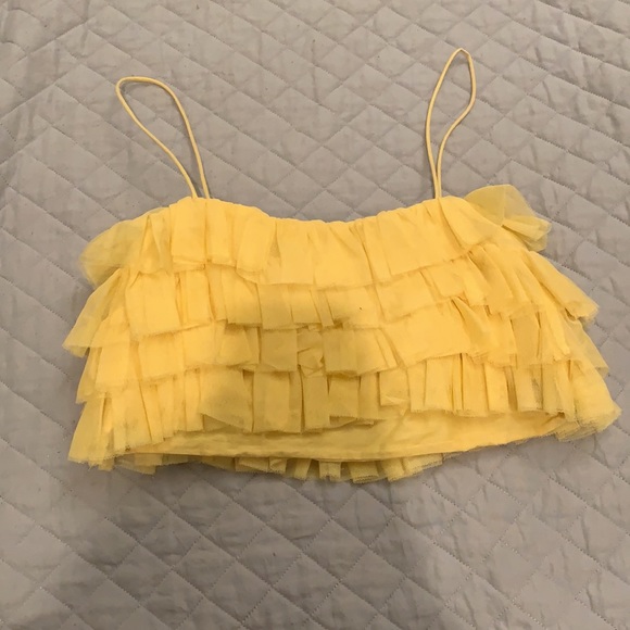 Zara Yellow tulle top - Picture 3 of 3